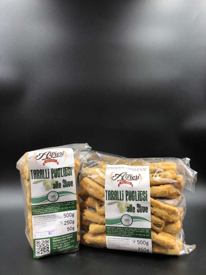 Taralli Pugliesi alle Olive 500 gr - Panificio Alfieri
